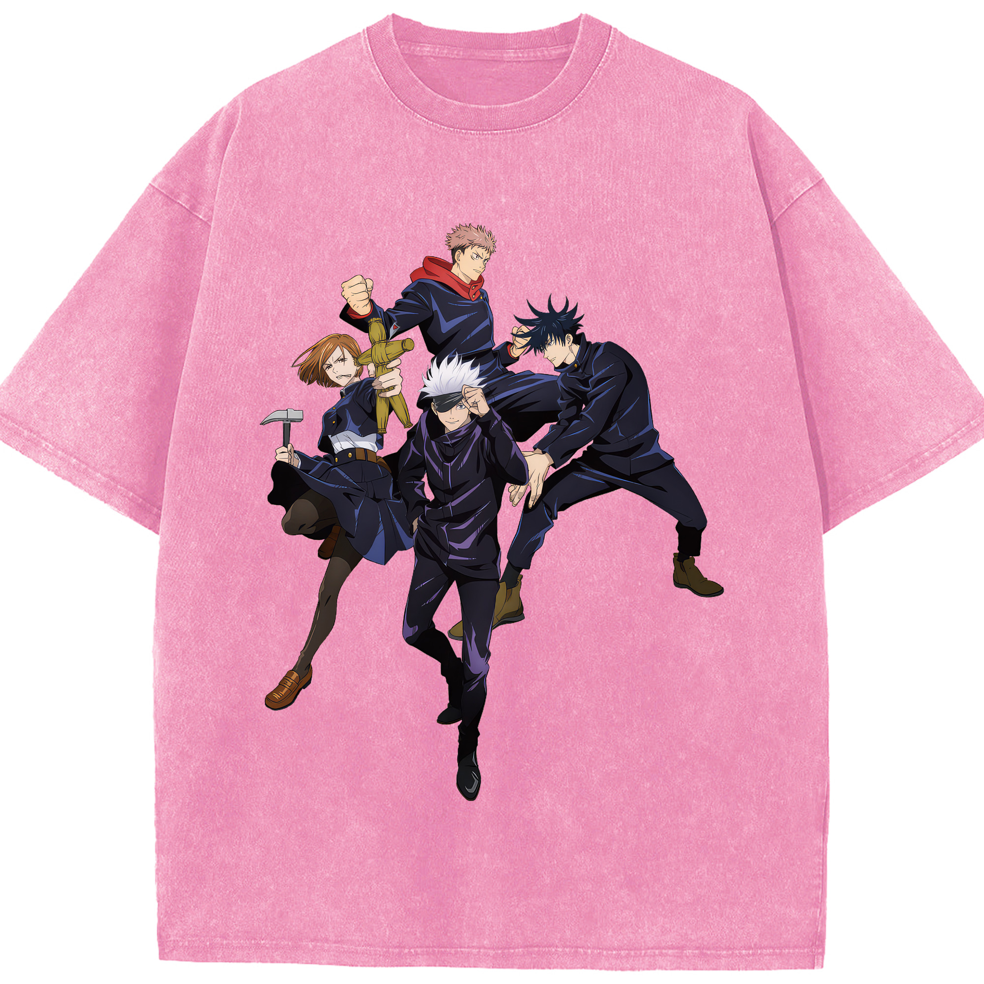 （画像用） 呪術廻戦 Jujutsu Kaisen 綿100% ヴィンテージ風 半袖Tシャツ（フロントプリント）